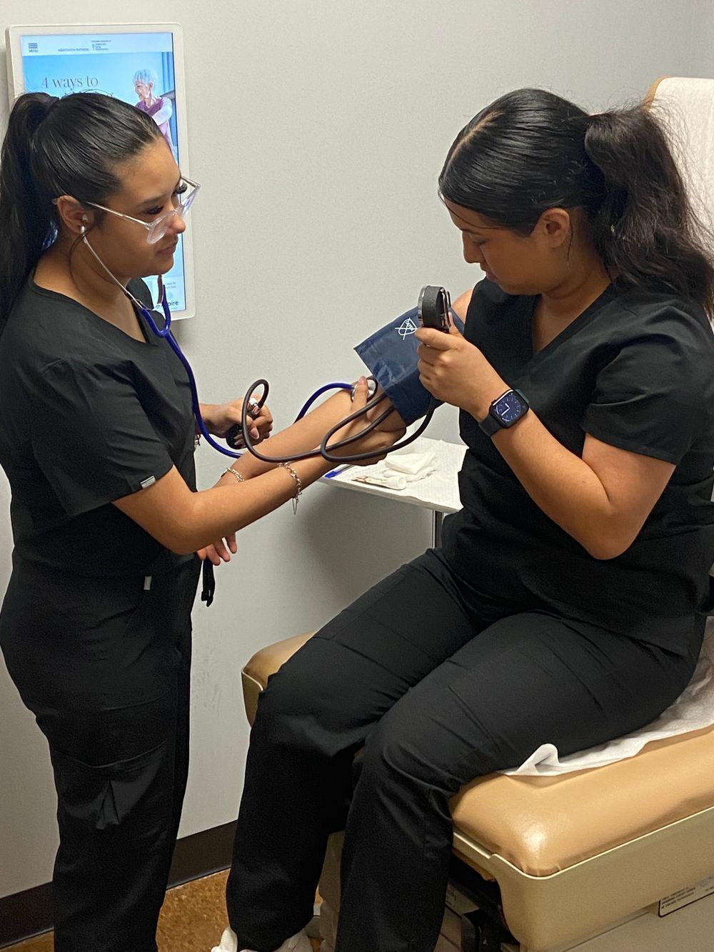 Medical assistant student in training