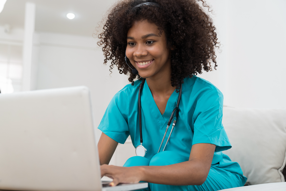 Medical assistant student in training